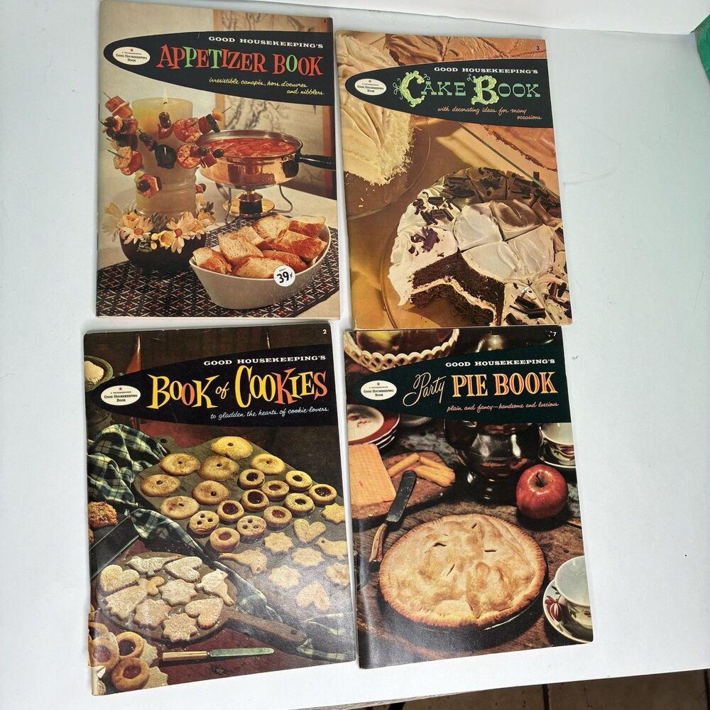 Good Housekeeping Vtg Cookbooks Lot 4 Paperback 50s MCM Recipe Christmas